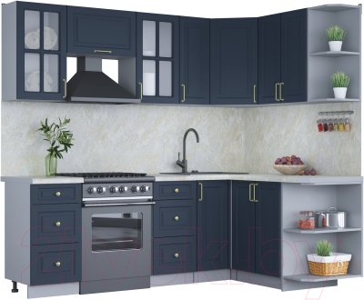 Готовая кухня Интерлиния Мила Шато 1.5x2.3 правая - фото