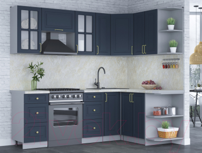 Готовая кухня Интерлиния Мила Шато 1.5x2.3 правая