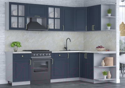 Готовая кухня Интерлиния Мила Шато 1.5x2.6 правая