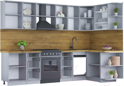 Готовая кухня Интерлиния Мила Шато 1.5x2.9 правая