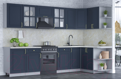 Готовая кухня Интерлиния Мила Шато 1.5x3.1 правая