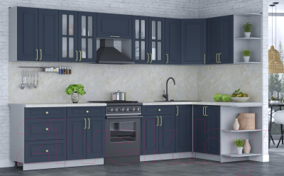 Готовая кухня Интерлиния Мила Шато 1.5x3.3 правая