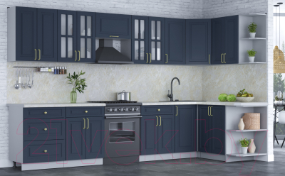 Готовая кухня Интерлиния Мила Шато 1.5x3.4 правая