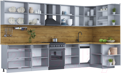Готовая кухня Интерлиния Мила Шато 1.5x3.6 правая