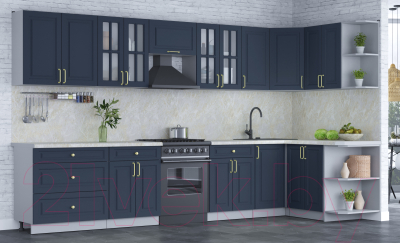 Готовая кухня Интерлиния Мила Шато 1.5x3.6 правая