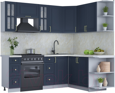 Готовая кухня Интерлиния Мила Шато 1.7x2.2 правая - фото