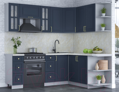 Готовая кухня Интерлиния Мила Шато 1.7x2.2 правая