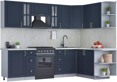 Готовая кухня Интерлиния Мила Шато 1.7x2.7 правая - фото