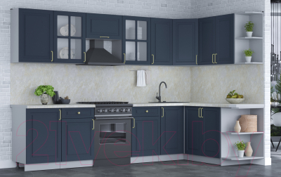 Готовая кухня Интерлиния Мила Шато 1.7x3.1 правая