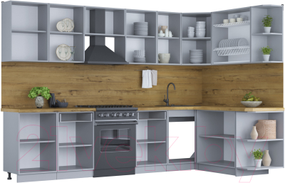 Готовая кухня Интерлиния Мила Шато 1.7x3.1 правая