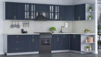 Готовая кухня Интерлиния Мила Шато 1.7x3.5 правая