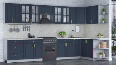 Готовая кухня Интерлиния Мила Шато 1.7x3.7 правая