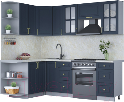 Готовая кухня Интерлиния Мила Шато 1.5x2.3 левая - фото