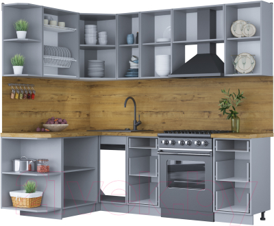 Готовая кухня Интерлиния Мила Шато 1.5x2.3 левая