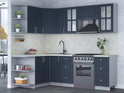 Готовая кухня Интерлиния Мила Шато 1.5x2.3 левая