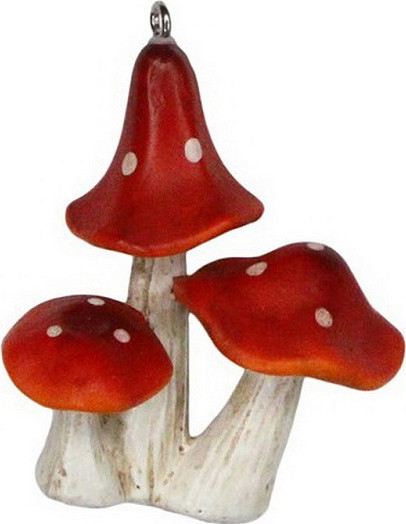 Елочная игрушка Gisela Graham Potting Shed Мухомор тройной / 11158_2  - фото
