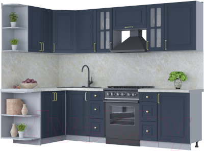 Готовая кухня Интерлиния Мила Шато 1.5x2.7 левая - фото