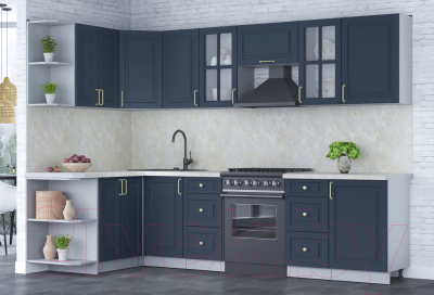 Готовая кухня Интерлиния Мила Шато 1.5x2.9 левая