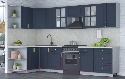 Готовая кухня Интерлиния Мила Шато 1.5x3.2 левая