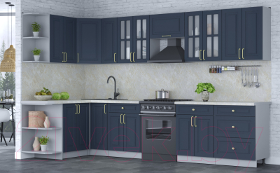 Готовая кухня Интерлиния Мила Шато 1.5x3.3 левая