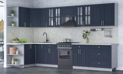 Готовая кухня Интерлиния Мила Шато 1.5x3.5 левая