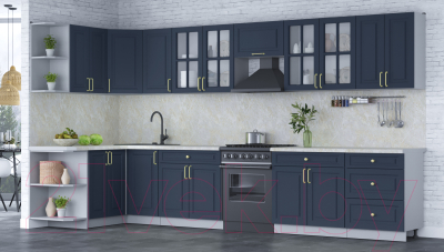 Готовая кухня Интерлиния Мила Шато 1.5x3.8 левая