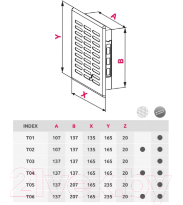 Решетка вентиляционная Awenta Eko T02