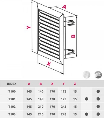 Решетка вентиляционная Awenta Express T102