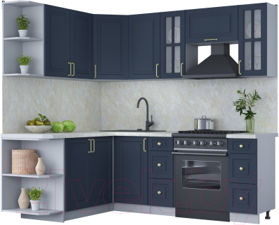 Готовая кухня Интерлиния Мила Шато 1.7x2.2 левая - фото