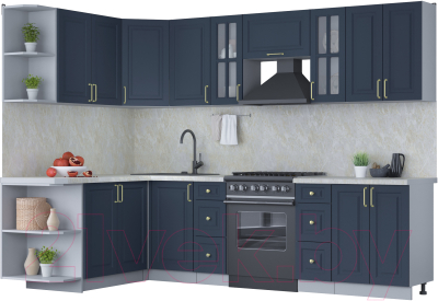 Готовая кухня Интерлиния Мила Шато 1.7x2.8 левая - фото