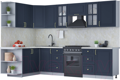 Готовая кухня Интерлиния Мила Шато 1.7x2.9 левая - фото