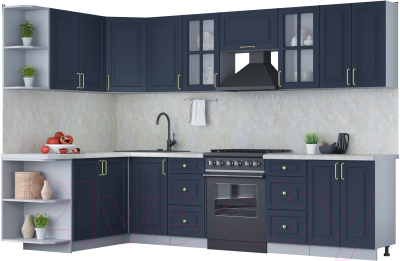 Готовая кухня Интерлиния Мила Шато 1.7x3.0 левая - фото