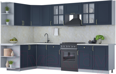 Готовая кухня Интерлиния Мила Шато 1.7x3.1 левая - фото