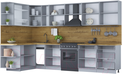 Готовая кухня Интерлиния Мила Шато 1.7x3.3 левая