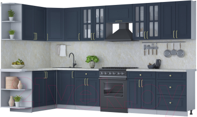 Готовая кухня Интерлиния Мила Шато 1.7x3.4 левая - фото