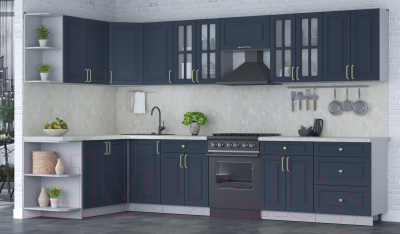 Готовая кухня Интерлиния Мила Шато 1.7x3.4 левая