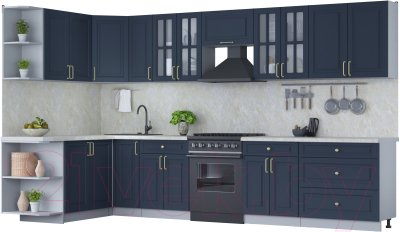 Готовая кухня Интерлиния Мила Шато 1.7x3.5 левая - фото