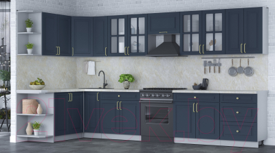 Готовая кухня Интерлиния Мила Шато 1.7x3.7 левая