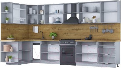 Готовая кухня Интерлиния Мила Шато 1.7x3.7 левая