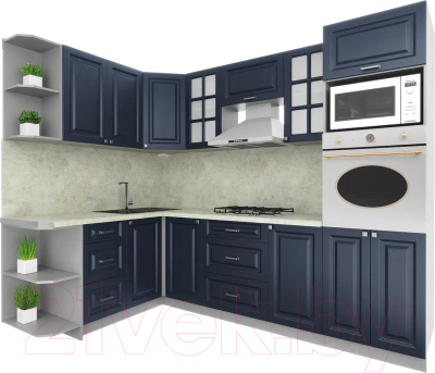 Готовая кухня Интерлиния Мила Шато 1.68x2.6 ВТ левая - фото