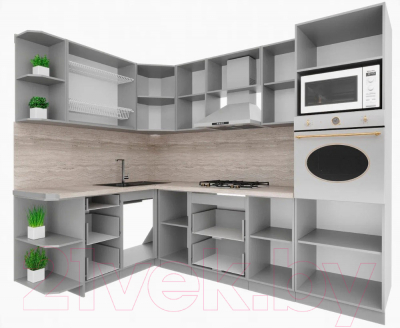 Готовая кухня Интерлиния Мила Шато 1.68x2.6 ВТ левая