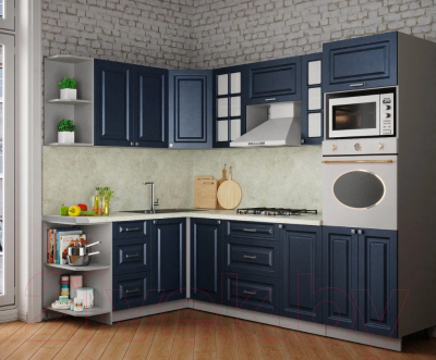 Готовая кухня Интерлиния Мила Шато 1.68x2.6 ВТ левая