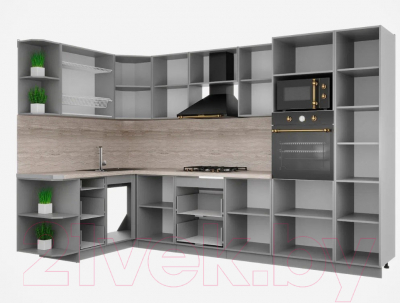 Готовая кухня Интерлиния Мила Шато 1.68x3.2 ВТ левая