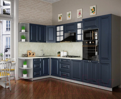 Готовая кухня Интерлиния Мила Шато 1.68x3.2 ВТ левая