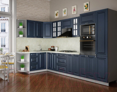 Готовая кухня Интерлиния Мила Шато 1.68x3.4 ВТ левая