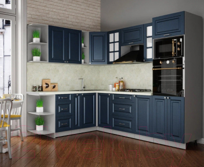 Готовая кухня Интерлиния Мила Шато 1.88x2.6 ВТ левая