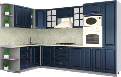 Готовая кухня Интерлиния Мила Шато 1.88x3.2 ВТ левая - фото