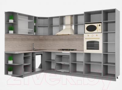 Готовая кухня Интерлиния Мила Шато 1.88x3.2 ВТ левая