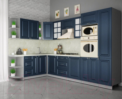 Готовая кухня Интерлиния Мила Шато 1.88x3.2 ВТ левая