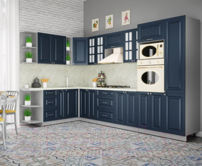 Готовая кухня Интерлиния Мила Шато 1.88x3.4 ВТ левая